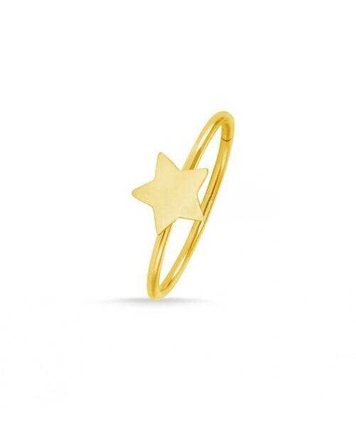 Sterling Silver Gold Plated Nose and Ear Piercing - Gold Star