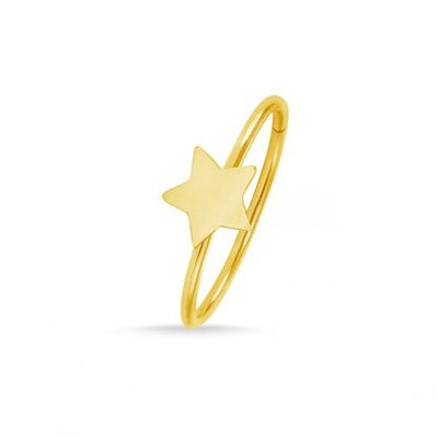 Sterling Silver Gold Plated Nose and Ear Piercing - Gold Star