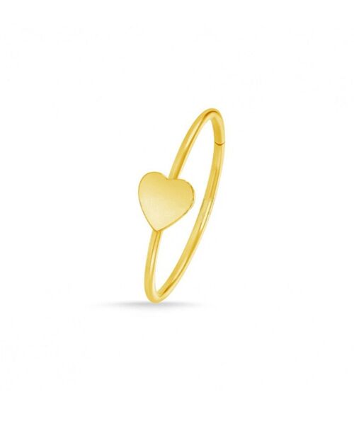 Sterling Silver Gold Plated Nose and Ear Piercing - Gold Heart
