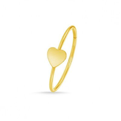 Sterling Silver Gold Plated Nose and Ear Piercing - Gold Heart