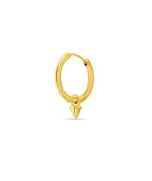 Stainless Steel Hoop Earring with Cone - Gold Small