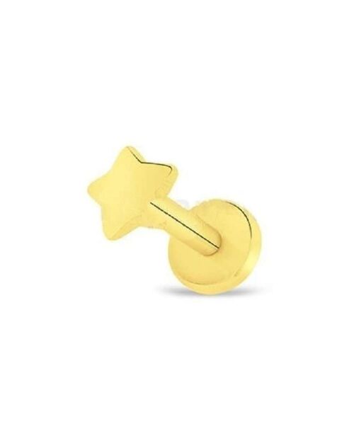 Surgical Steel Tragus Stud - Gold Star