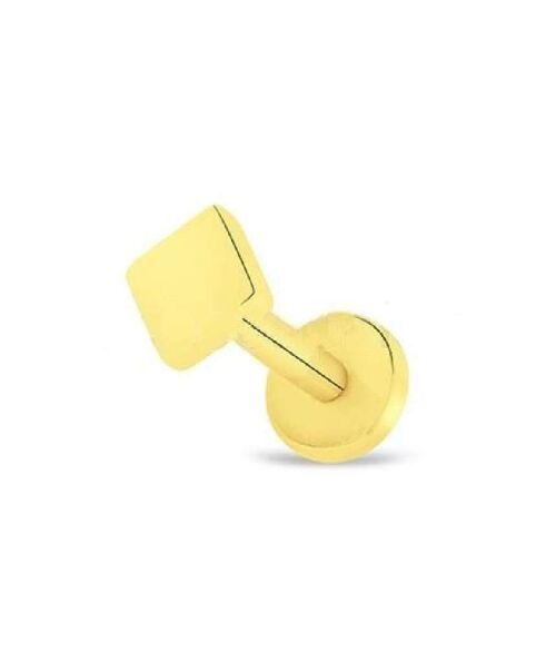 Surgical Steel Tragus Stud - Gold Square