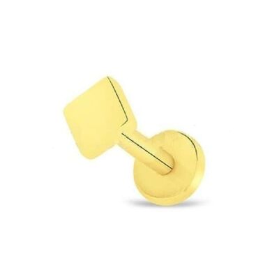 Surgical Steel Tragus Stud - Gold Square