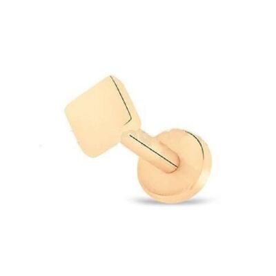 Surgical Steel Tragus Stud - Bronze Square