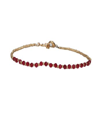 Bracelet de Cheville Perlé - Rouge 1