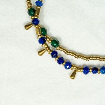 Bracelet de Cheville Perlé - Bleu 2