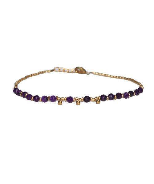 Beaded Anklet - Purple