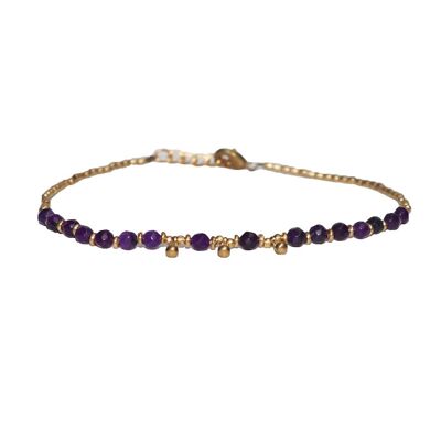 Bracelet de Cheville Perlé - Violet