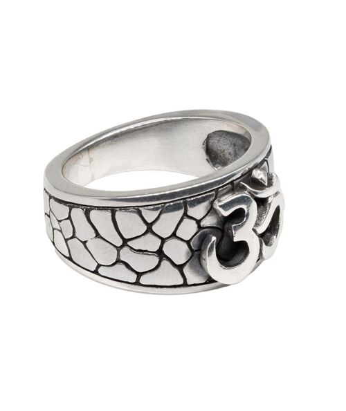 Premium Sterling Silver Om Ring - 60