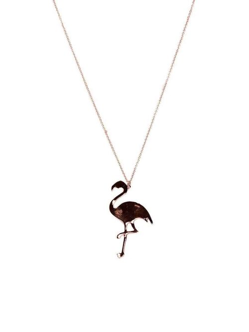 Dora Flamingo Necklace - Rose Gold