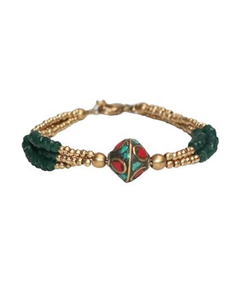 Bracelet perlé - Vert 1