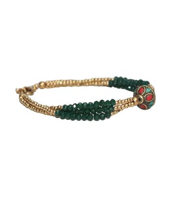 Bracelet perlé - Vert 6
