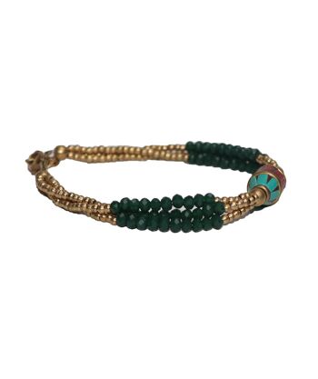 Bracelet perlé - Vert 7