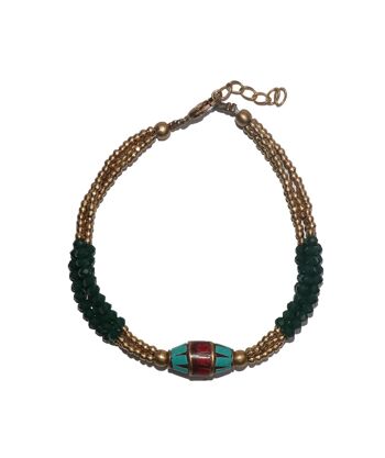 Bracelet perlé - Vert 8