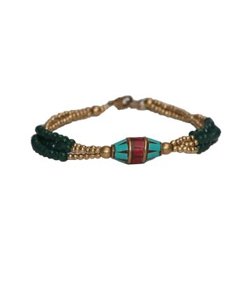 Bracelet perlé - Vert 9