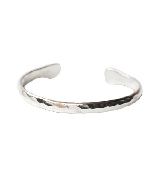 Hammered Bangle Bracelet - Silver