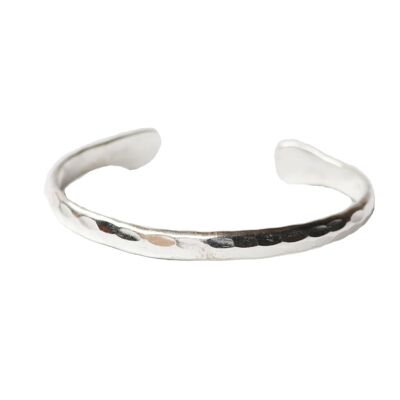 Hammered Bangle Bracelet - Silver