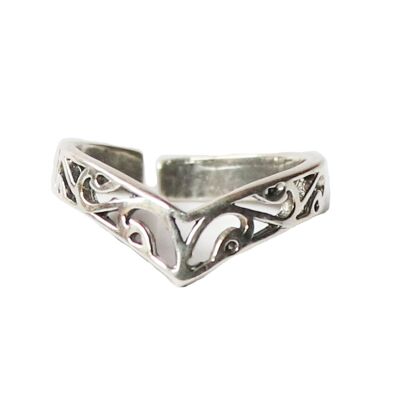 Geometrischer Ring verstellbar - Silber