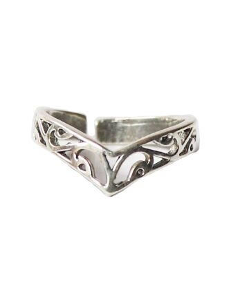 Bague Géométrique Ajustable - Argent 1