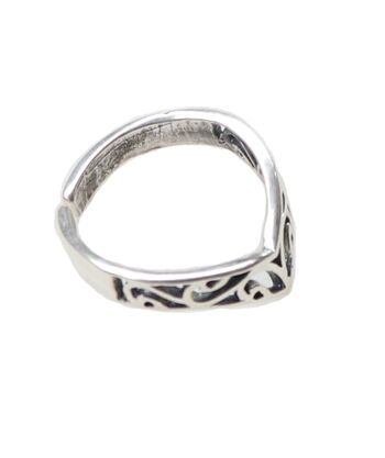 Bague Géométrique Ajustable - Argent 7