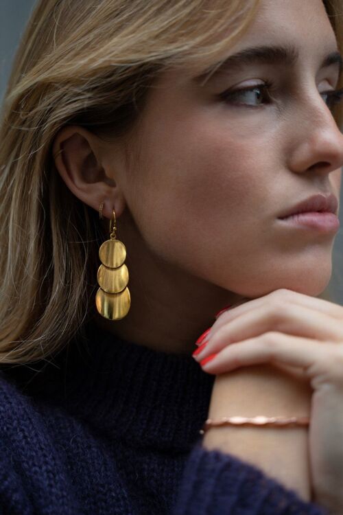 Triple Threat Earrings - Gold