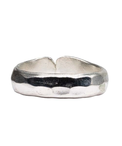Hammered Ring Adjustable - Silver