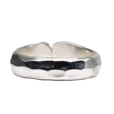 Hammered Ring Adjustable - Silver