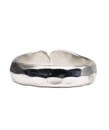 Bague Martelée Réglable - Argent 1