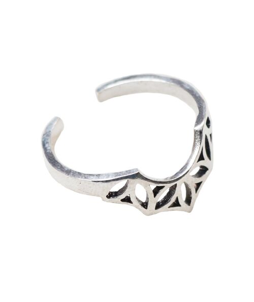 Geometric Flower Ring - Silver