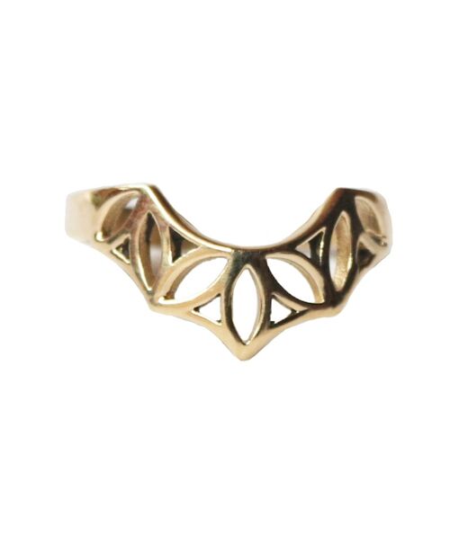 Geometric Flower Ring - Gold