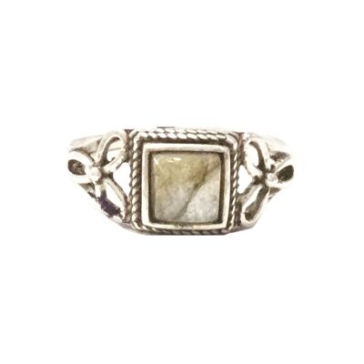 Bague Petite Pierre - Argent & Gris