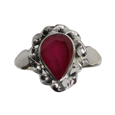 Anello a goccia in argento sterling con pietra - rosa