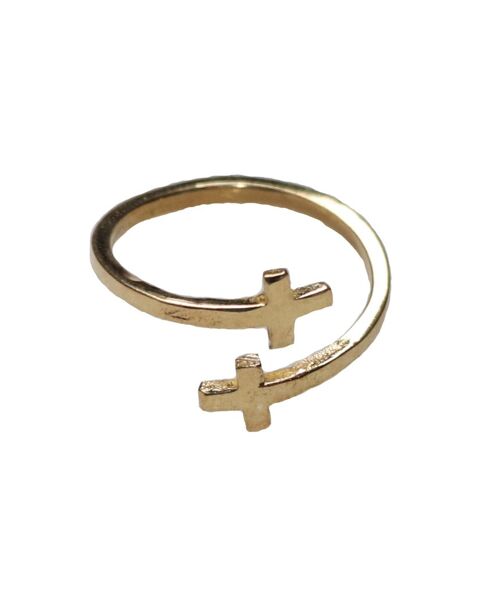 Double Cross Ring - Gold