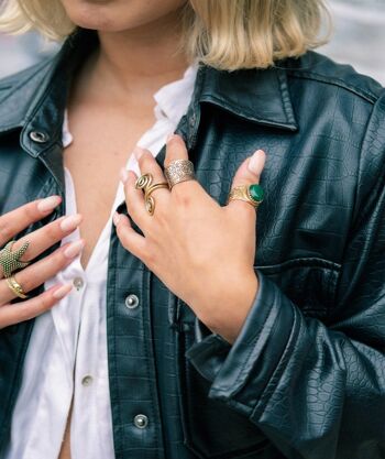 Bague Grosse Pierre - Argent & Bleu 2