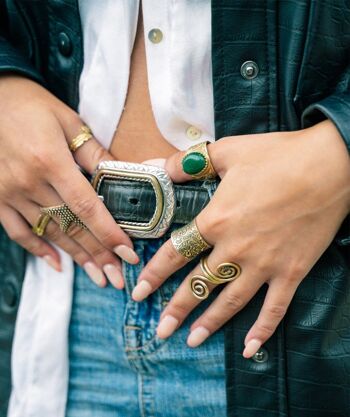 Bague Grosse Pierre - Argent & Bleu 4