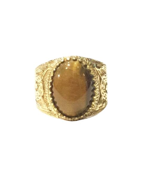 Big Stone Ring - Gold & Brown