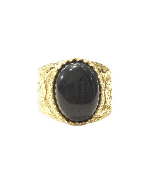 Big Stone Ring - Gold & Black