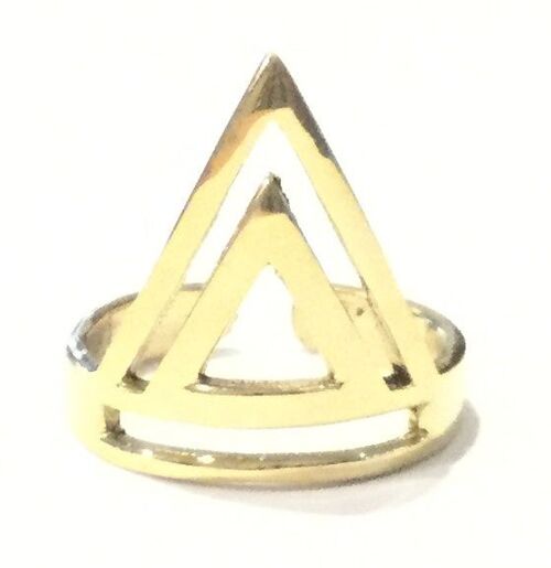 Geometric Triangle Ring - Gold