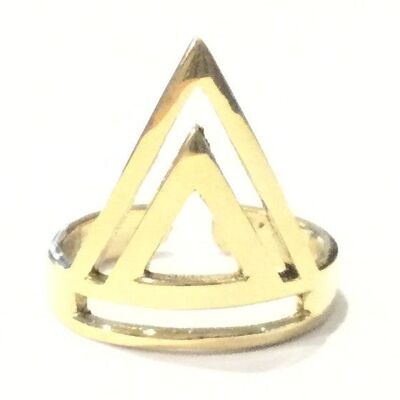 Geometric Triangle Ring - Gold