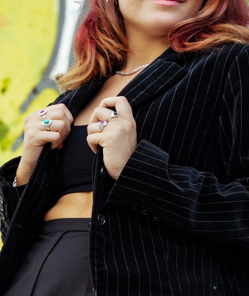 Sterling Silver Gemstone Ring - Pink