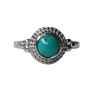 Bague en argent sterling avec grosse pierre - Turquoise