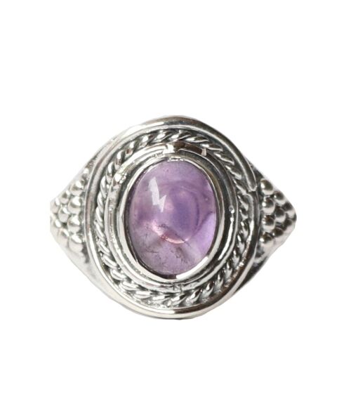 Sterling Silver Gemstone Ring - Purple Amethyst