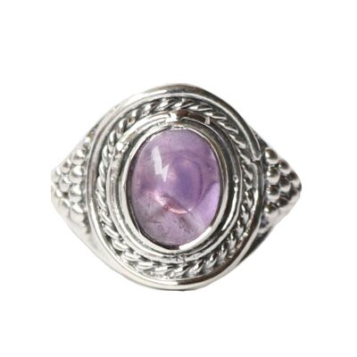 Anillo de piedras preciosas de plata esterlina - amatista púrpura