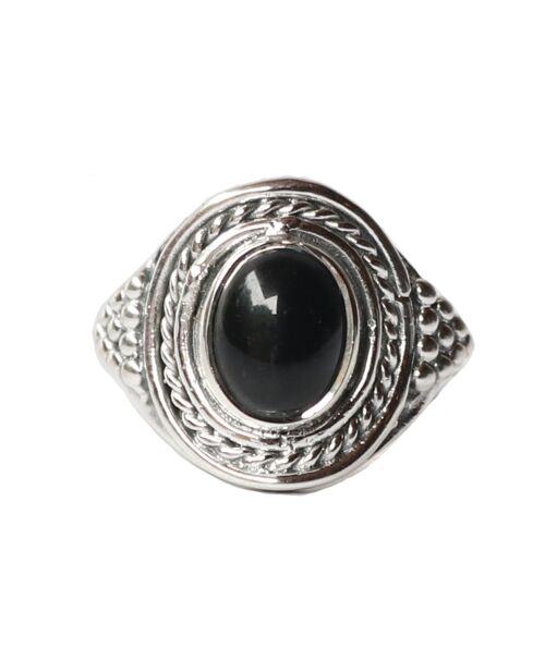 Sterling Silver Gemstone Ring - Black Onyx