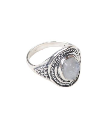 Bague en argent sterling avec pierres précieuses - Jade rose 10