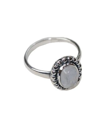 Bague en argent sterling avec pierre incrustée - Pierre de lune 7