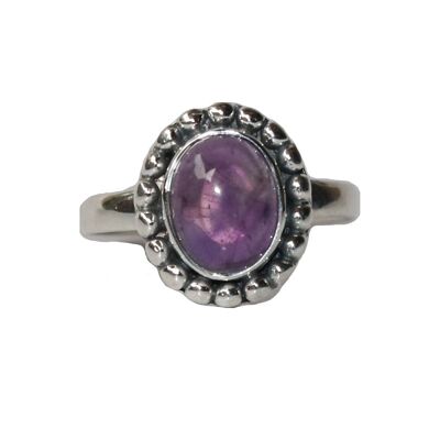 Anello in Argento Sterling con Pietra Incastonata - Ametista Viola