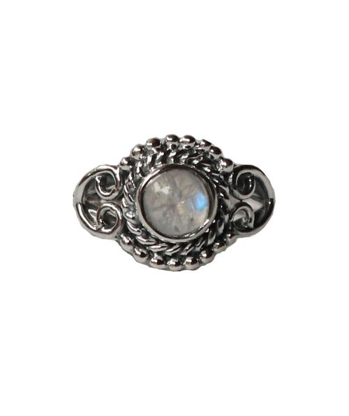 Sterling Silver Ring with Gemstone - Moonstone
