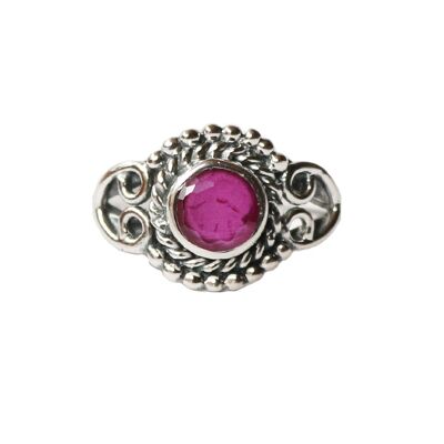 Ring aus Sterlingsilber mit Edelstein - Pink Jade